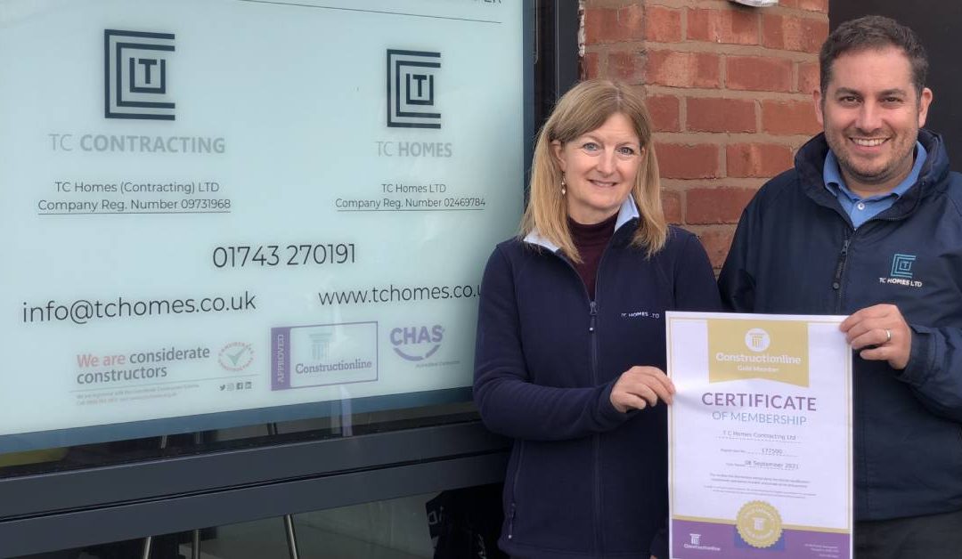 Leading Shropshire home builder awarded prestigious Constructionline Gold Membership